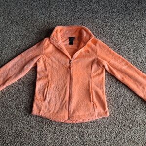 The North Face Women's Vibrant Orange Fuzzy Zip Up Womens Small